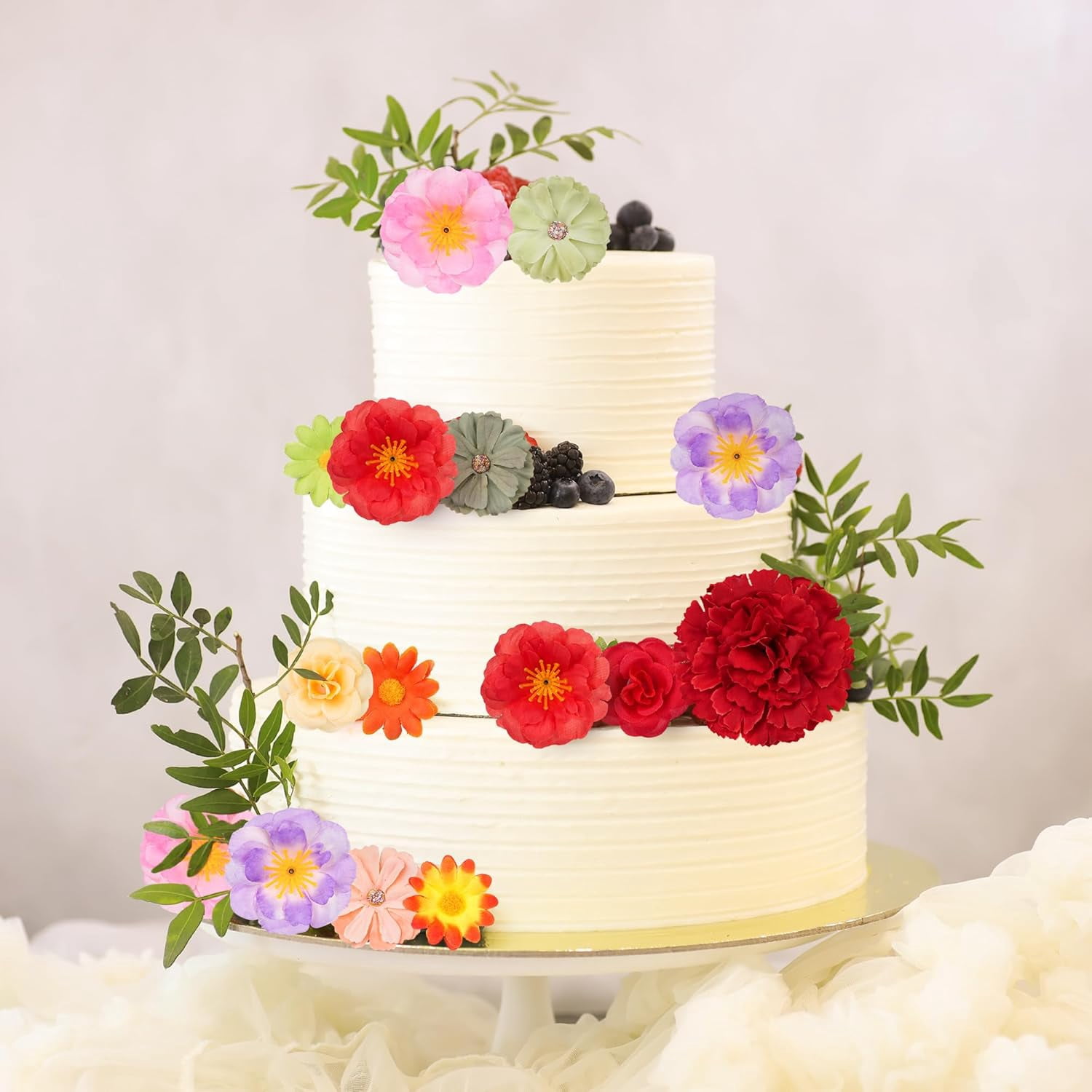 210 Pcs Mini Silk Flower Heads Small Fake Rose Daisy Faux Flowers Bulk for Crafts Artificial