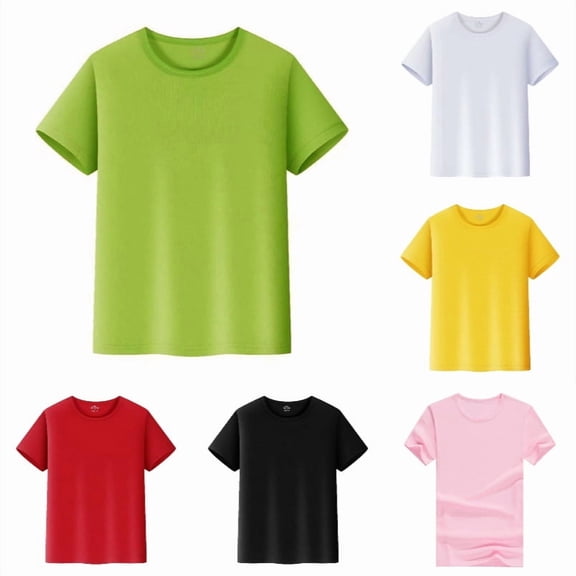 DGMIOCS T-Shirt for Kids Short Sleeve Crewneck Summer Tops Loose Fit Boy and Girl Tees Green 2-3 Years