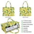 thumbnail image 2 of Large Capacity Tote Bag,Yellow Lemon Fruit Leaves White Pattern Handbag Fashion Luxury Tote Bag,15.7"x13"x 5.1" Inches,Laptop Compatible, 2 of 3