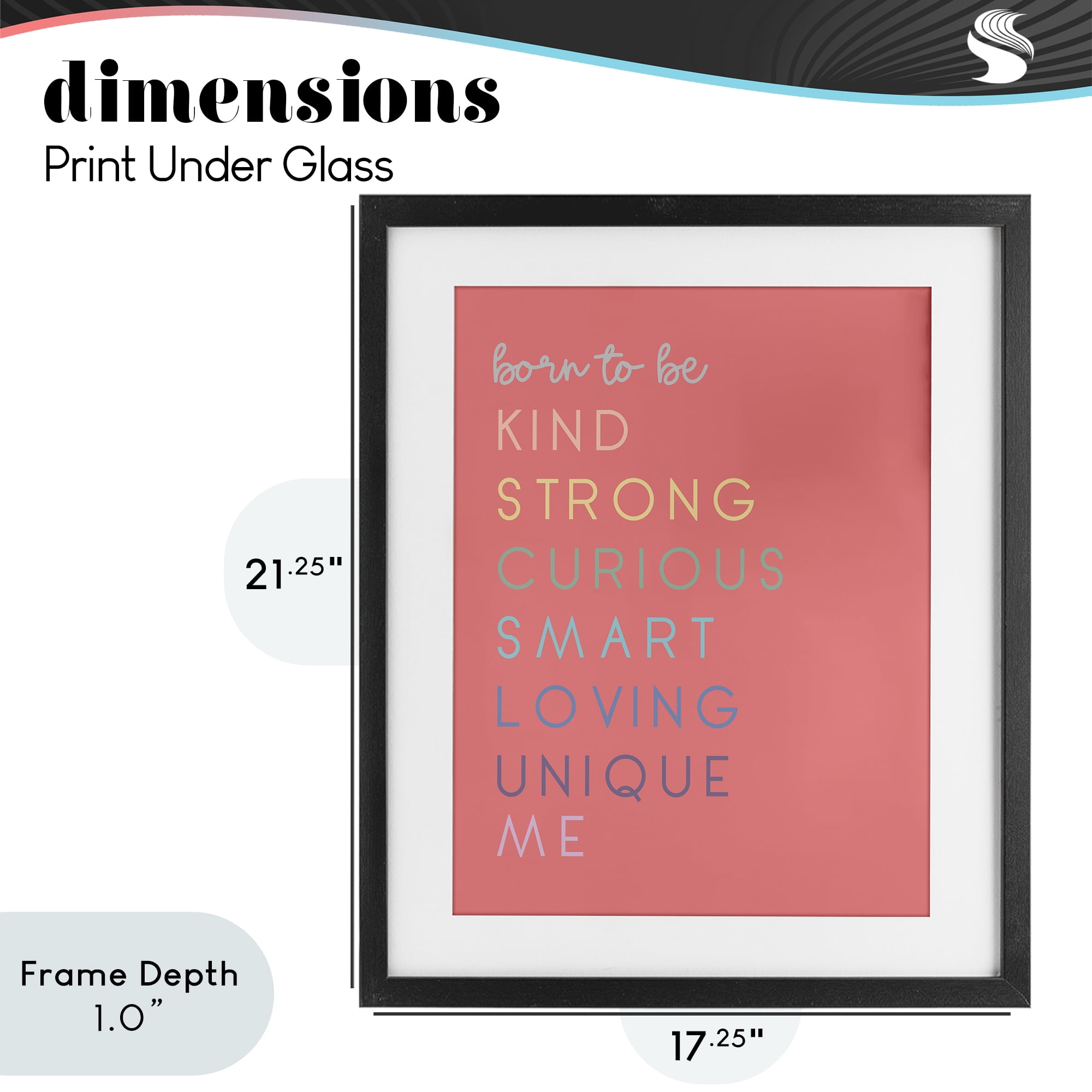 Stupell Industries Born To Be Adjectives Black Framed Print Under Glass, design by Anna Quach