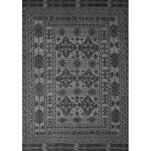 Ahgly Company Indoor Rectangle Persian Gray Traditional Area Rugs, 5' x 7'