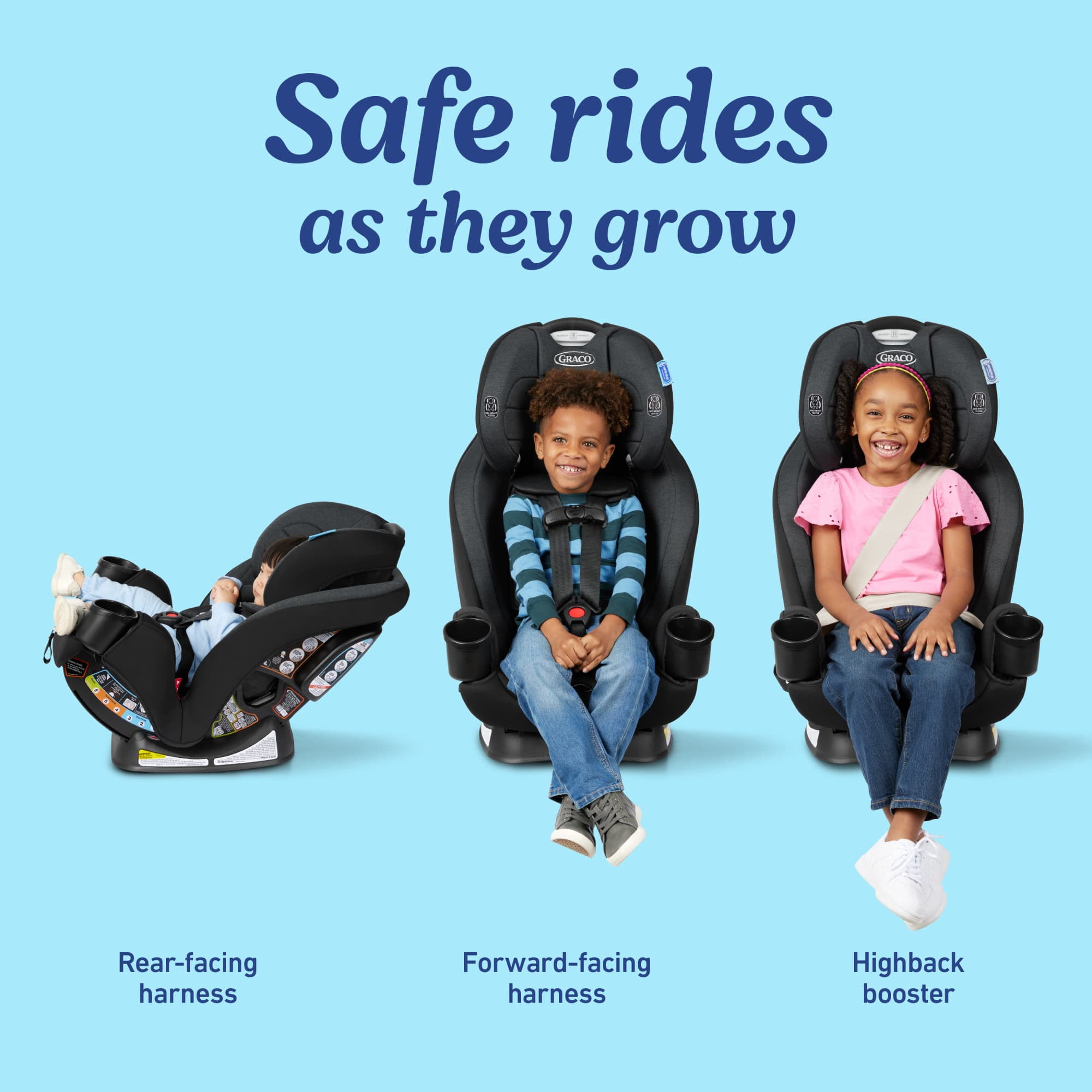 Graco TrioGrow SnugLock 3-in-1 Car Seat, Warren, Black