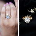 thumbnail image 3 of Rosec Jewels 4 Carat CZ Engagement Ring Set (AAAA Quality) - Floral Wedding Ring with Enhancer - Jewelry Box Included, 10K Yellow Gold, US 6.50, 3 of 8