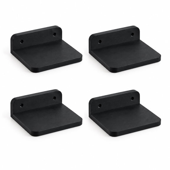 Aemutady Mini Floating Wall Shelves, 4-Pack, 3.9-Inch Black Solid Wood