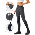 thumbnail image 4 of Women's Horse Riding Pants with Zipper Pockets Knee-Patch Schooling Tights Equestrian Breeches for Women Dark Grey L, 4 of 9