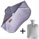 thumbnail image 1 of Bolsa de agua caliente de goma, bolsa de agua caliente lavable de 1000 ml para calentar cuello y hombros, espalda, piernas y cintura (gris), 1 of 4