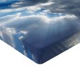 thumbnail image 2 of Ambesonne Landscape Fitted Sheet, Sunbeams from Clouds, Full Size, Grey Blue, 2 of 3