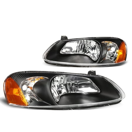 2001 Dodge Stratus - For 2001 to 2006 Chrysler Sebring / Dodge Stratus Headlight Black Housing Amber Corner Headlamp 02 03 04 05 Sedan Left+Right