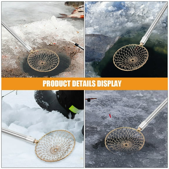 RENACLIPY Galvanized Ice Fishing Skimmer Scoop Convenient Outdoor Use Daily Fishing Gear 35.5 cm