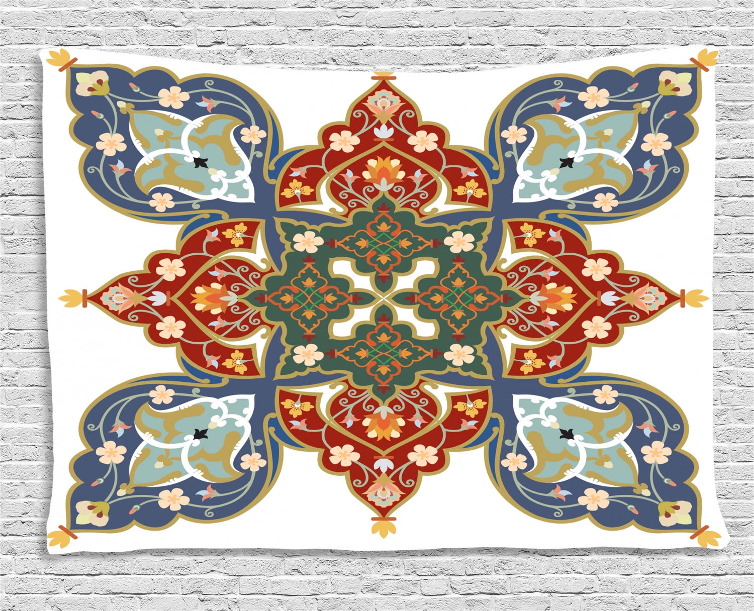 Oriental Tapestry, Turkish Ottoman Arabic Eastern Decor Flowers