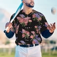 thumbnail image 5 of Hirioo Bouquet for Men's Baseball T-shirt Shirts Short Sleeve Casual Summer Button Stretch T Shirts,Size S-4XL-3X-Large, 5 of 7