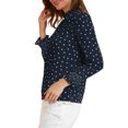 thumbnail image 4 of Allegra K Women's Ruffled Mock Neck Smocked Long Sleeve Printed Blouse, 4 of 6