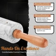 thumbnail image 4 of Polished Marble Rolling Pin With Wooden Handles Holder Base Stand,15 Inch Marble Rolling Pins for Pie Crust,Cookie,Pasta (White), 4 of 6