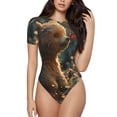 thumbnail image 1 of Cauagu Papillon Soleil Fleur Ours T-Shirts à Manches Courtes Col Rond pour Femmes Combinaison Quotidienne-Petit, 1 of 7