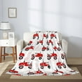 thumbnail image 2 of Throw Blanket for Couch Sofa and Bed, Red Wheeled Tractors Super Soft Plush Throw Blanket, Fuzzy Cuteness Comfy Warm Washable Flannel Blanket & Throws for All Season 80"x60", 2 of 5