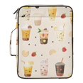 thumbnail image 2 of Haosy Accordion File Organizer Zipper Binder 500 Sheet 6-Tab Expanding File Folder Multi-Pocket 1.2 Inch 3 Ring Milk Tea and Fruit, 2 of 7