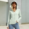 thumbnail image 2 of Uaswgudfs Women's UPF 50+ Sun Protection Hoodie with Extended Wide Brim Hat, Full Zip Lightweight Breathable UV Resistant Hiking Running Golf Athletic Jacket for Outdoor, 2 of 6