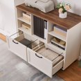 thumbnail image 7 of 40" Lateral File Cabinet,Farmhouse Wood Small Home Office Storage with Wheels,Filing Cabinet with 2 Drawers for Legal/Letter/ A4 Size, 7 of 7