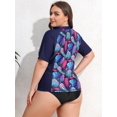 thumbnail image 7 of Sociala Women Plus Size Rash Guard Short Sleeve Swim Shirt Rashguard Swimwear Top, 7 of 7