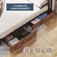 thumbnail image 3 of Base Cama Queen Size, Bluelander con Conectores y Puertos USB, Base de Cama con Almacenamiento, Café, 3 of 5