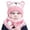 Pink, variant on QTSHPN Warm Winter Hat Kids Baby Boy Girl Winter Hat Toddler Bear Ear Cap Hat with Scarf Lined Knitted Cap Neck Warmer Kids Winter Hat Warm
