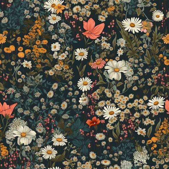 VEELIKE Dark Floral Wallpaper Peel and Stick Vintage Flowers Contact Paper for Bedroom Self Adhesive Muted Botanical Wall Paper Removable Contact Paper for Bathroom Cabinets 17.7''x118''