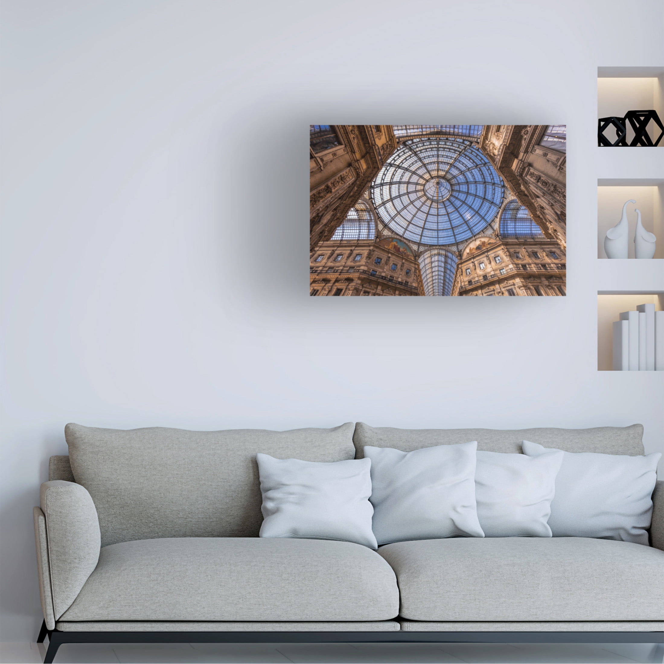 Canvas Wall Art - David Bouscarle 'Blue Dome' Wall Art for Living Room, Bedroom, or Office D?cor by Trademark Fine Art - 32 x 22 Inches