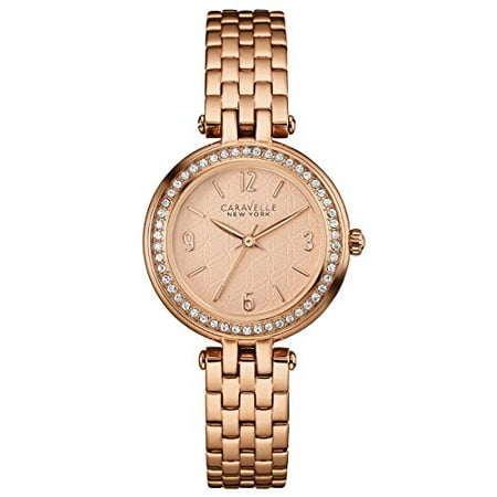Caravelle New York Womens Rose Gold Watch, Steel Crystal Analog