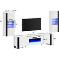 thumbnail image 3 of Amerlife 3-Piece Wall Set, 70" Tv Stand, Fireplace, White, 3 of 6