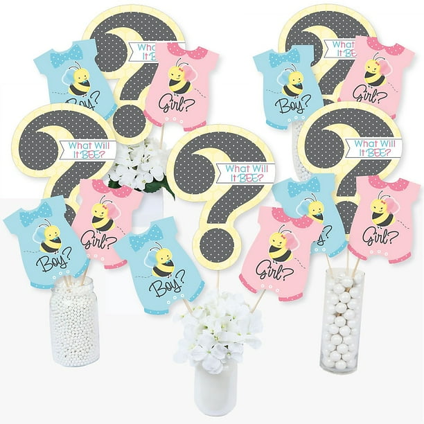 What Will It BEE? Gender Reveal Centerpiece Sticks Table Toppers