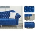 thumbnail image 6 of Hybition Modern Velvet Sofa Set Button Tufted Sofa and Loveseat -Blue, 6 of 8