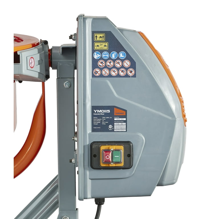 YARDMAX YM0115 Concrete Mixer 4.0 cu ft 2/3 HP - Walmart.com