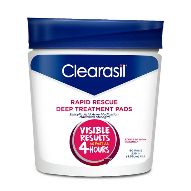 Acne Treatment Cleansing Pads Clearasil Rapid Rescue Deep Treatment Pads 90 Ct