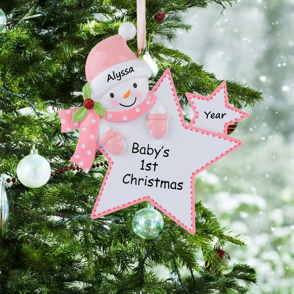 Maxora Personalized Ornaments Customized Christmas ornament Baby Girl Star Free Customize