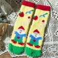 thumbnail image 2 of CPNG Ugly Christmas Socks for Boys Girls Festive Patterns Striped Fuzzy Socks Cute Coral Fleece Cozy Warm Crew Socks Christmas Fluffy Slipper Sock, 2 of 7