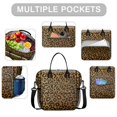 thumbnail image 2 of Black and Brown Leopard Print Insulated Leakproof Lunch Box for Women, Large Lunch Bag for Tween Teen Adult, Loncheras Para Mujer for Work Beach Travel Picnic Camping, 2 of 6