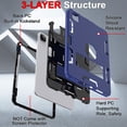 thumbnail image 6 of Allytechgroup for iPad Pro 11 M5 M4 2025 2024 Case with Pencil Holder, Heavy Duty Rugged Protective Case with Kickstand, Shock-Absorbent PC+TPU Cover for iPad Pro 11 2024/2025,Navyblue, 6 of 7