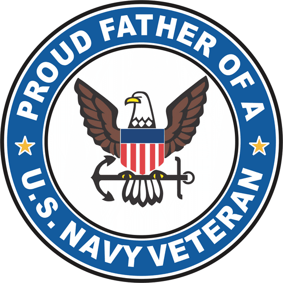 3.8 Inch U.S. Navy Veteran Proud Father Decal