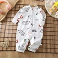 thumbnail image 2 of 6-12 Months Infant Jumpsuit Boy Baby Coat Long Sleeved Shirt For Outdoor Use Baby Jacket Clothing Suit Newborn Fall Winter Gift Clothes,Red Jumpsuit Sleep & Play Bodysuit, 2 of 5