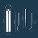 thumbnail image 2 of Juego de palillos de dientes de acero inoxidable de 3 piezas / juego, herramientas de limpieza de dientes de primera calidad, juego de palillos de dientes de hilo dental reutilizable, llavero de, 2 of 5