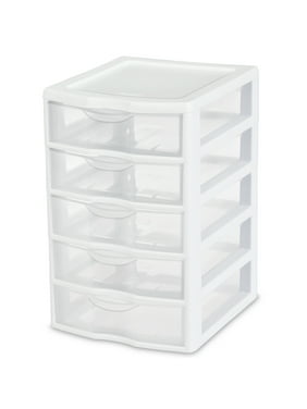 Sterilite Small 5-Drawer Unit, White -closet organization system