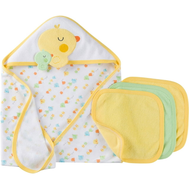 Gerber Newborn Baby Boy or Girl, Unisex Towel and Washcloths Bath