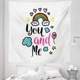 thumbnail image 1 of Inspirational Tapestry, You and Me Words with Rainbow Clouds and Hearts Love Romance Doodle Print, Fabric Wall Hanging Decor for Bedroom Living Room Dorm, 5 Sizes, Multicolor, by Ambesonne, 1 of 1