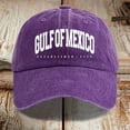 thumbnail image 2 of Womens Distressed Denim Washed Baseball Cap Gulf of Mexico Print Adjustable Casual Sun Hat for Her Purple One Size, 2 of 3