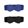 thumbnail image 1 of Cinturones Elásticos de Hebilla de Cuero Sintético Interlock en Forma de 8 para Mujeres 2Pcs Inspire Chic, 1 of 1