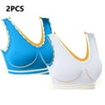 thumbnail image 2 of Cavosen Wireless Bras with Support Lace Wireless Bras Push Up Solid Stretch Bralettes Wide Straps Breathable Tshirt Everyday Underwear, 2 of 9