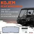 thumbnail image 4 of Kojem Rear Windshield Compatible with 2016-2023 Can-Am Defender HD 5 HD 8 HD 10 MAX Smoke Back Wind Shelter Rear Panel Windscreen (See Detailed Adaptation List), 4 of 4