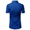 thumbnail image 3 of Doublju Women's Short Sleeve Slim Fit Button Down Dress Shirt (Plus Size Available), 3 of 5