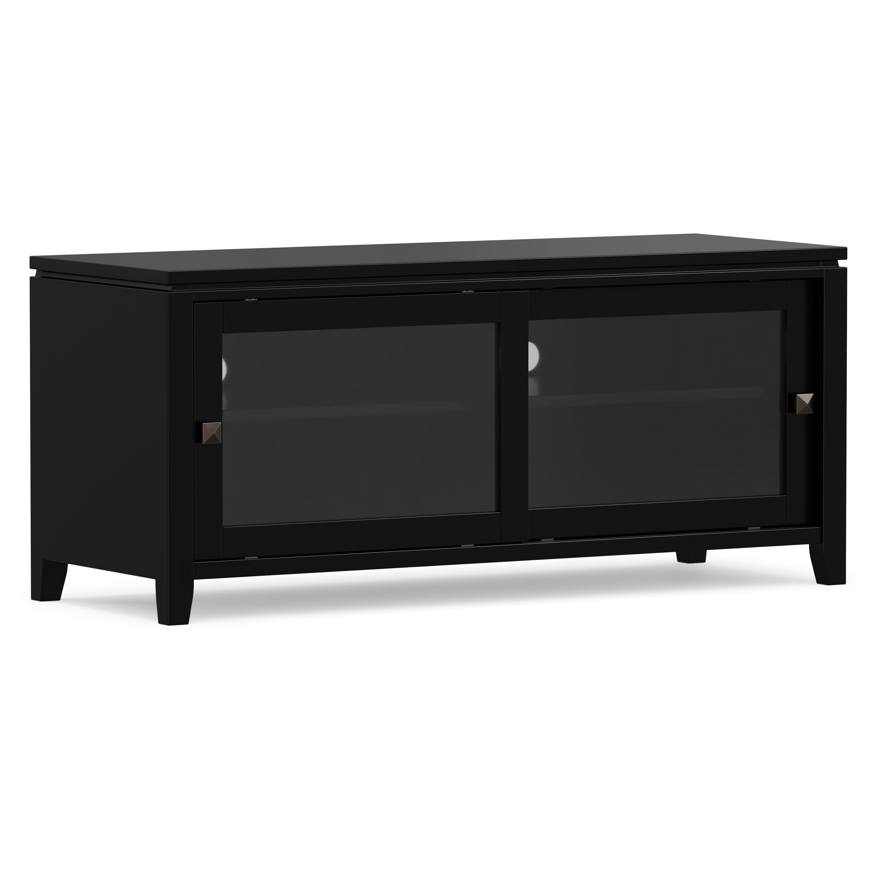 Simpli Home Cosmopolitan 48 inch Wide Solid Wood TV Stand in Black For TVs up to 55 inches