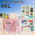 thumbnail image 3 of Mesh Beach Bag, Extra Large Beach Tote with Zipper Pocket Pool Bag for Cruise/Swim/Vacation Essentials, 3 of 7